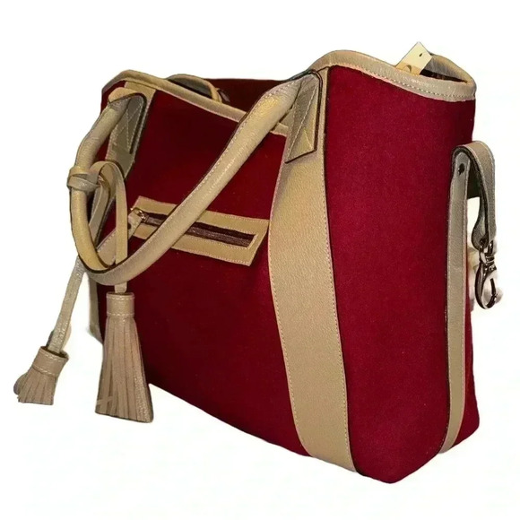 NWT | Modus R!o / Modus Rio | Red & Tan Tote (Comes w/Dustbag) - Picture 1 of 9